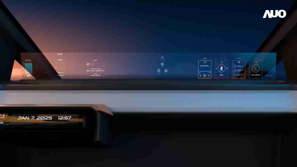 赏金国际无界透明显示接口(Horizon Image Glass)透过车运算方案整合仪表板、、中控台及副驾显示器，，，，一体式全景呈现，，提供乘用者清晰的前方视野、、行车必要信息与娱乐功能
